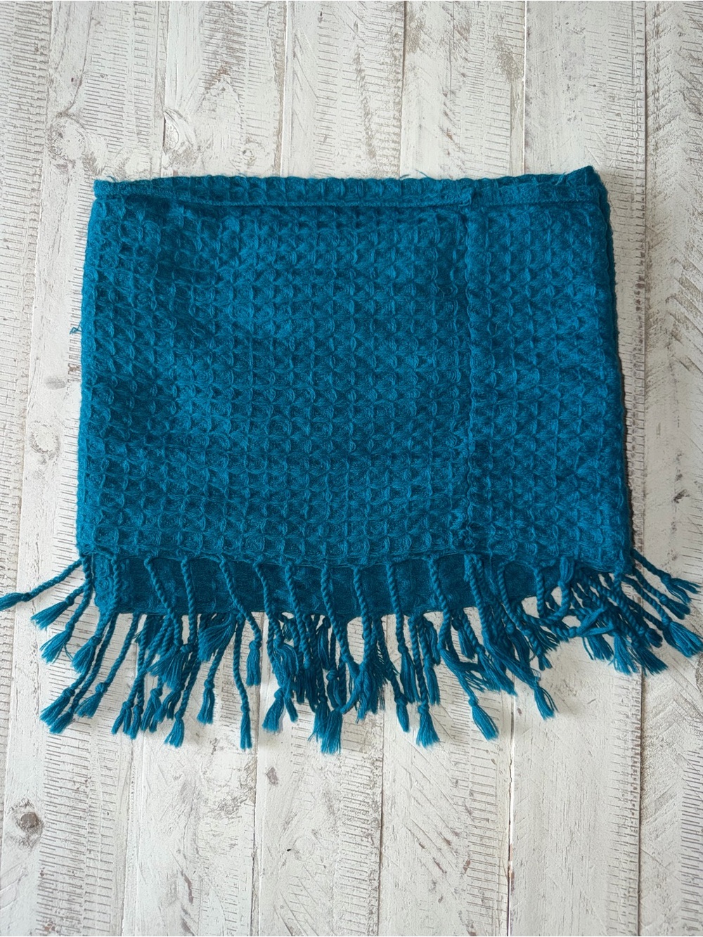 Teal Woven Fringe Women's Scarf